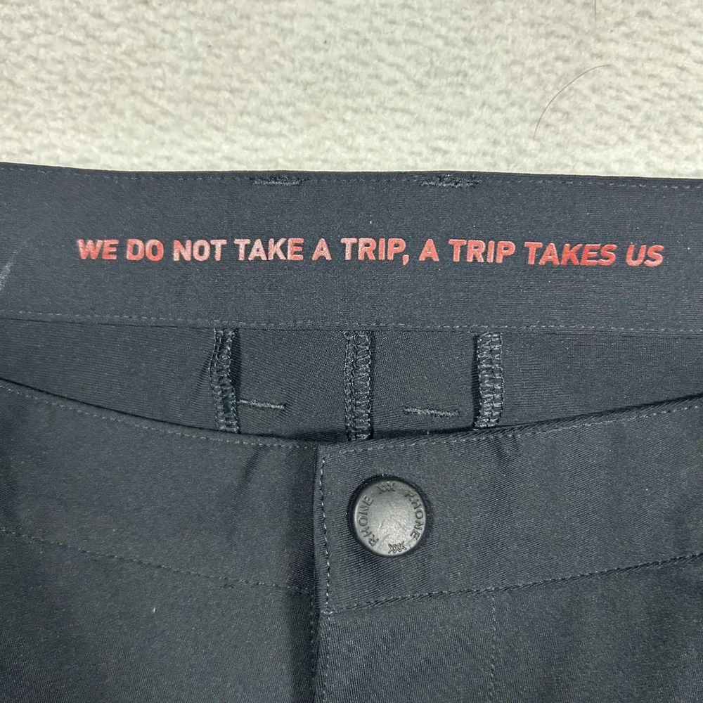 Rhone Commuter Pants Mens 34 Black Slim Straight Performance Trousers 100161